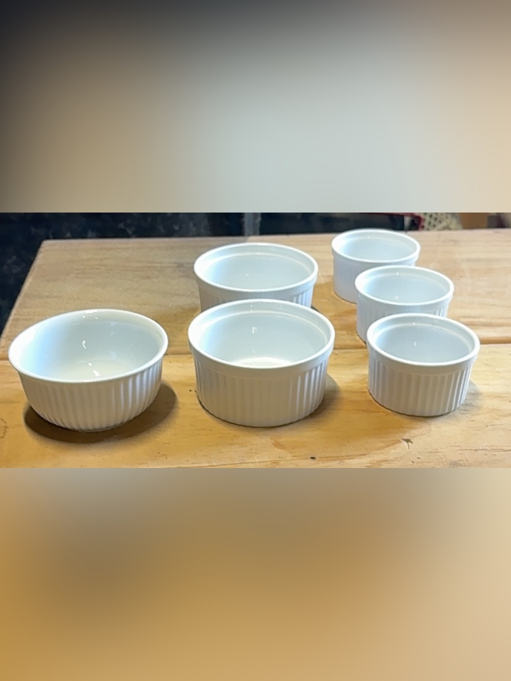 Vintage Pier 1 White Ceramic Ramekin Set of 6